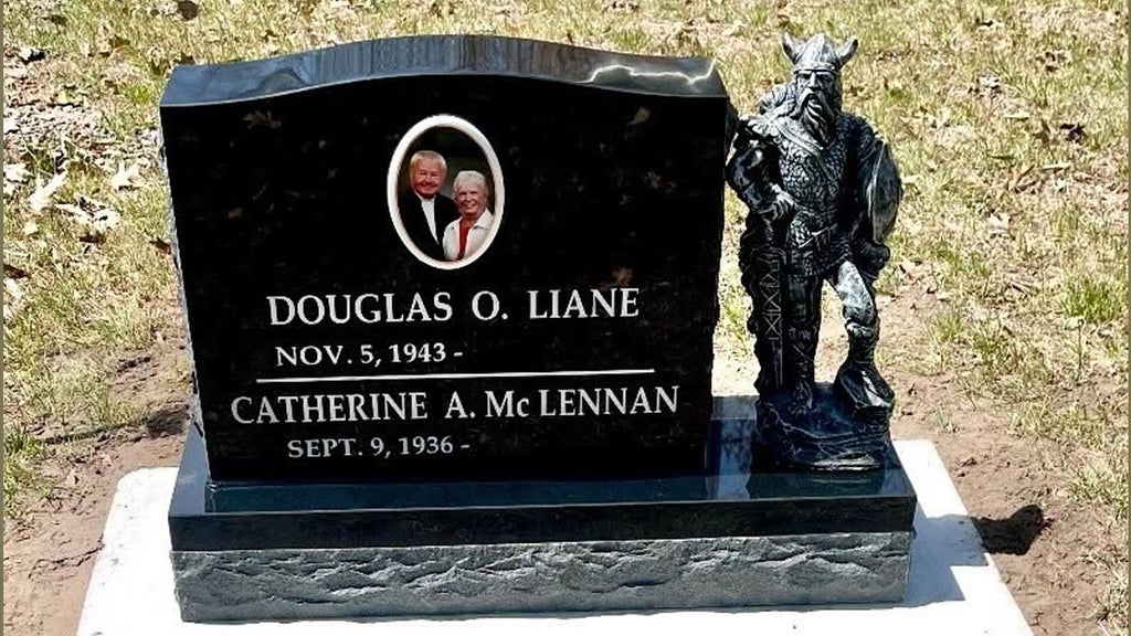 Viking statue stolen from gravestone in cemetery on Lac Mille Lacs, sheriff says — WCCO / CBS Minnesota, Brooklyn Park Community news