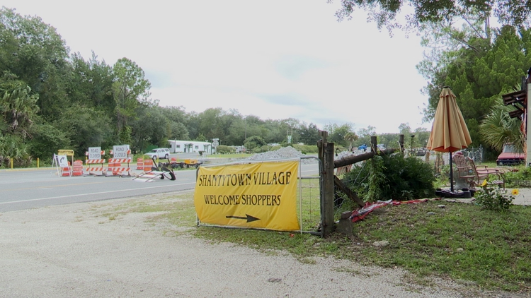 Shantytown Village owner concerned Pellicer Creek bridge construction is impacting business — First Coast News Local, Brooklyn Park Business news